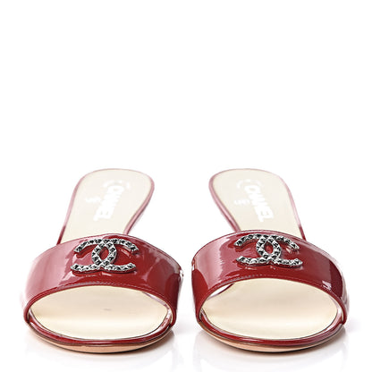 Chanel Patent CC Mules 41 Red 2 of 14