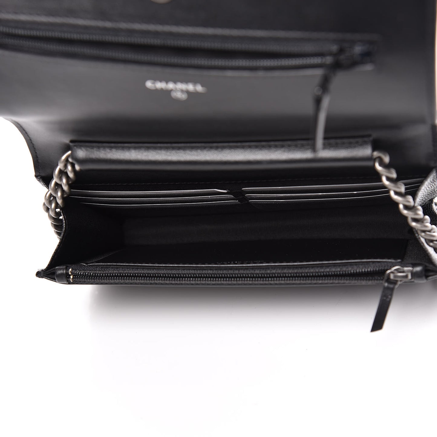 Caviar Quilted Boy Wallet On Chain WOC Black