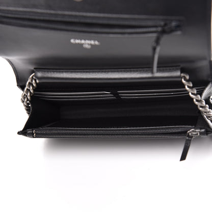 Chanel Caviar Quilted Boy Wallet On Chain WOC Black 7 of 12