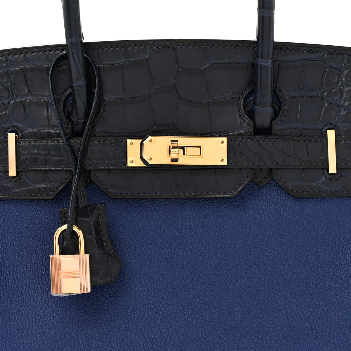 Hermes Taurillon Novillo Matte Alligator Birkin Touch 30 Bleu Saphir Bleu Marine 8 of 12