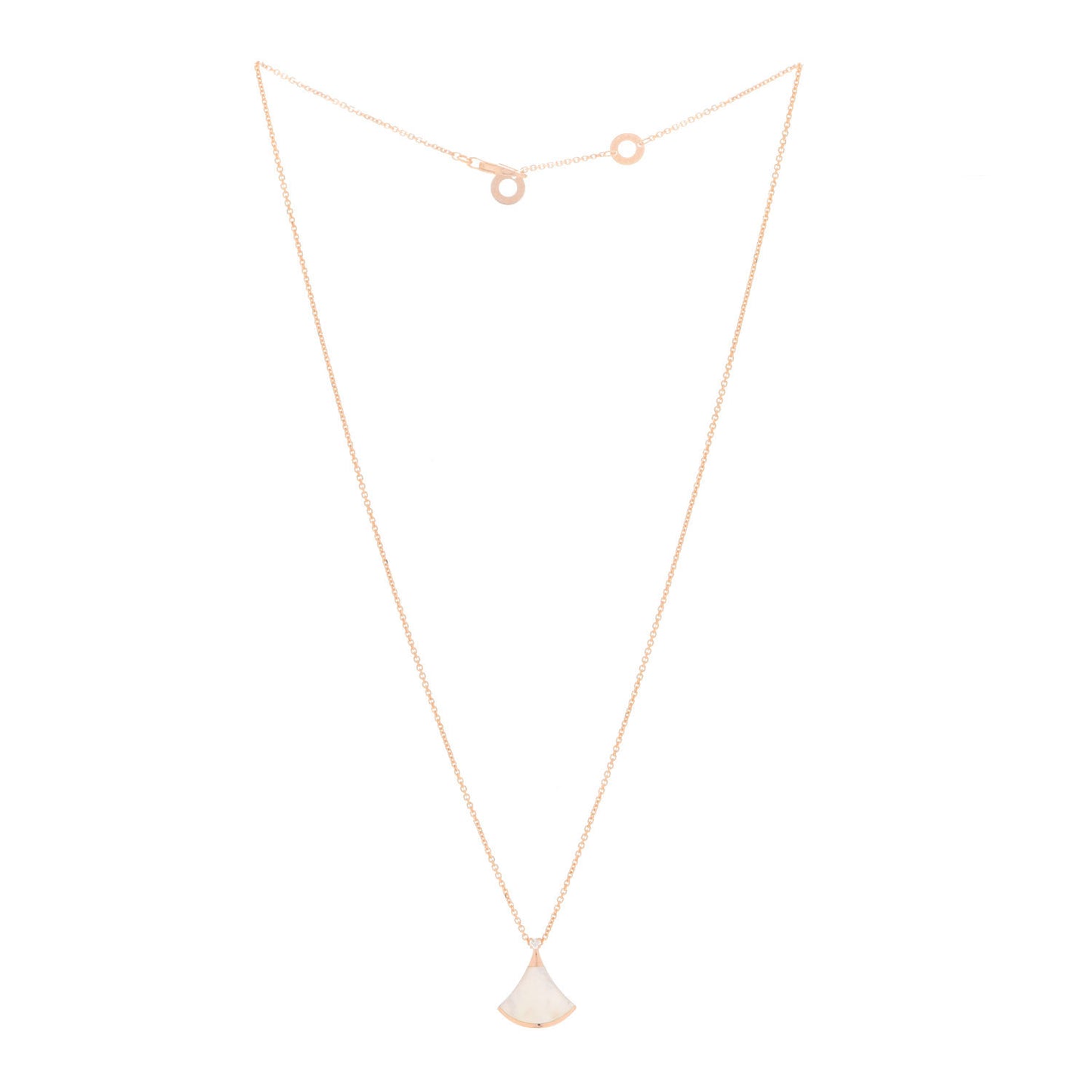 18K Rose Gold Diamond Mother of Pearl Small Divas' Dream Pendant Necklace