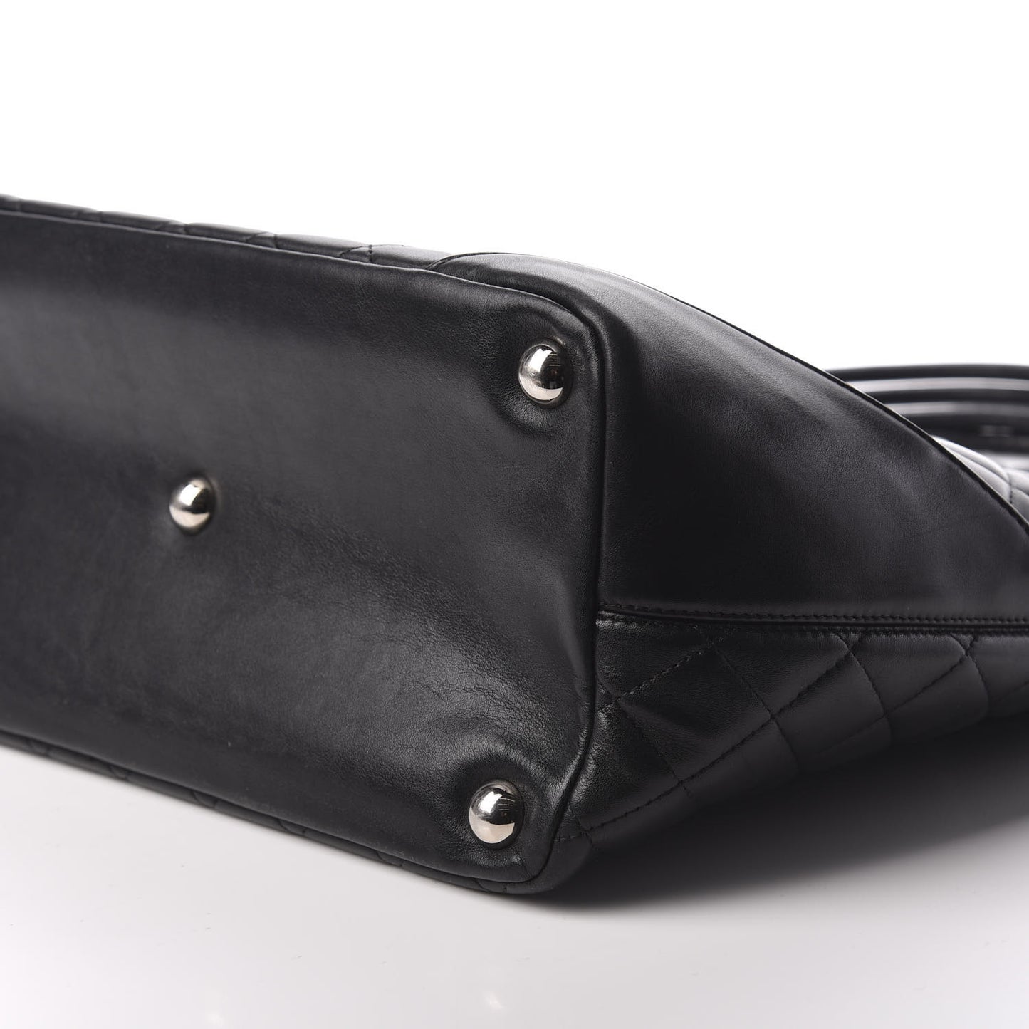 Calfskin Quilted Large Cambon Tote Black