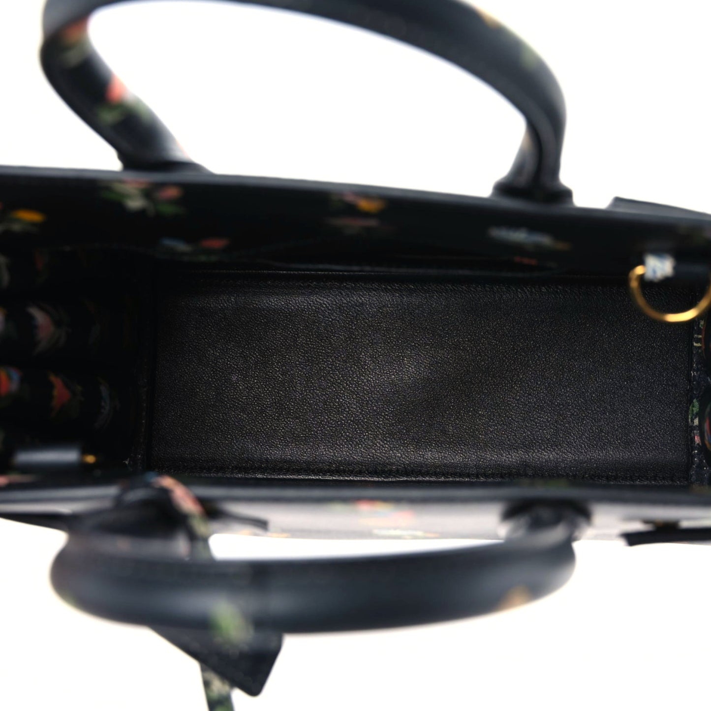 Calfskin Prairie Printed Nano Sac De Jour Black