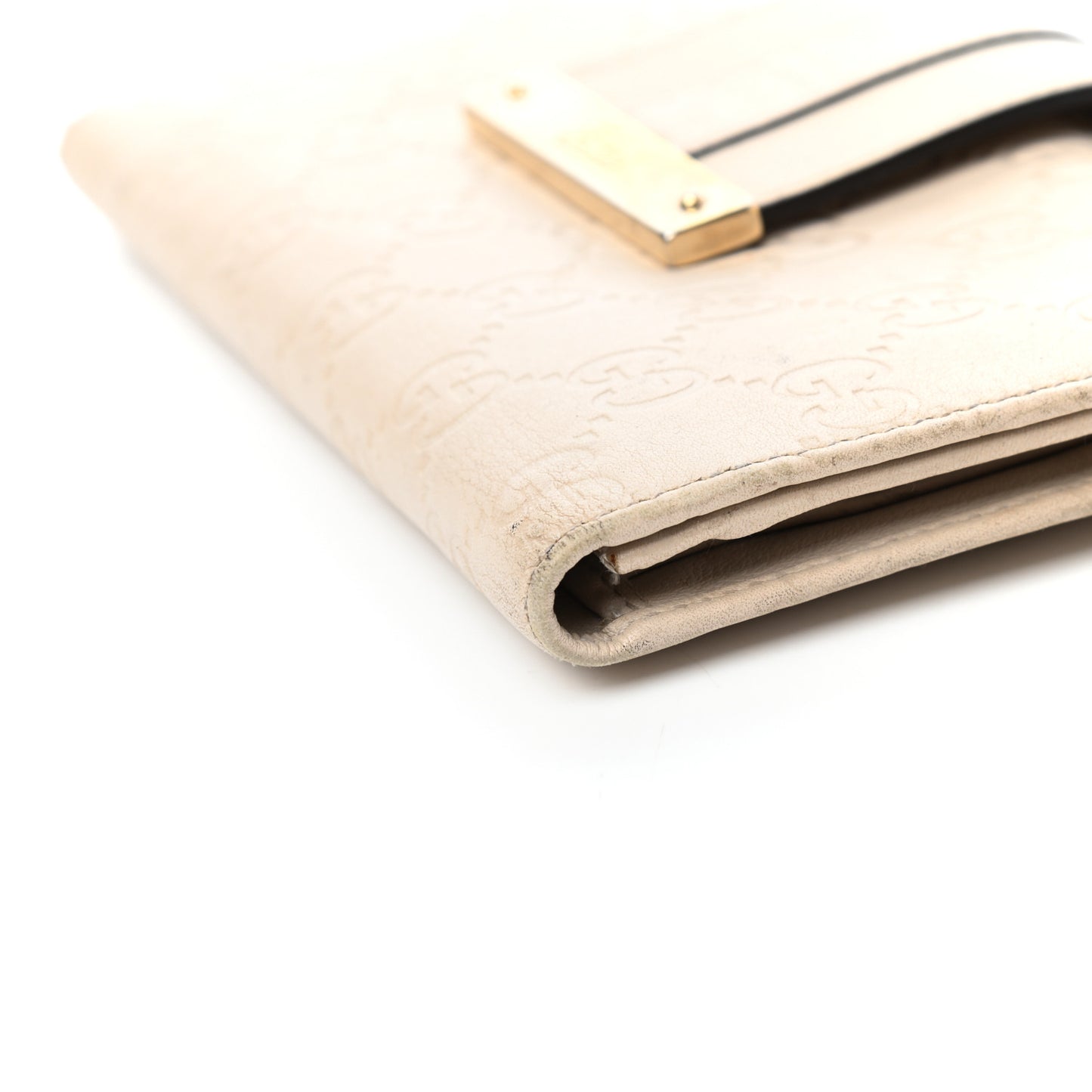 Guccissima Ladies Web Long Wallet Off White