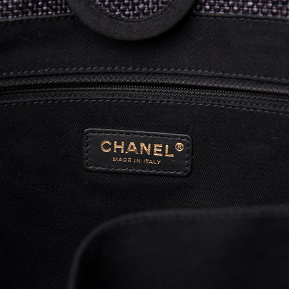 Chanel Mixed Fibers Calfskin Small Deauville Tote Black 6 of 12