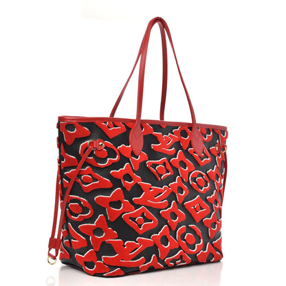 Louis Vuitton X UF Tufted Monogram Neverfull MM Black Red 3 of 10