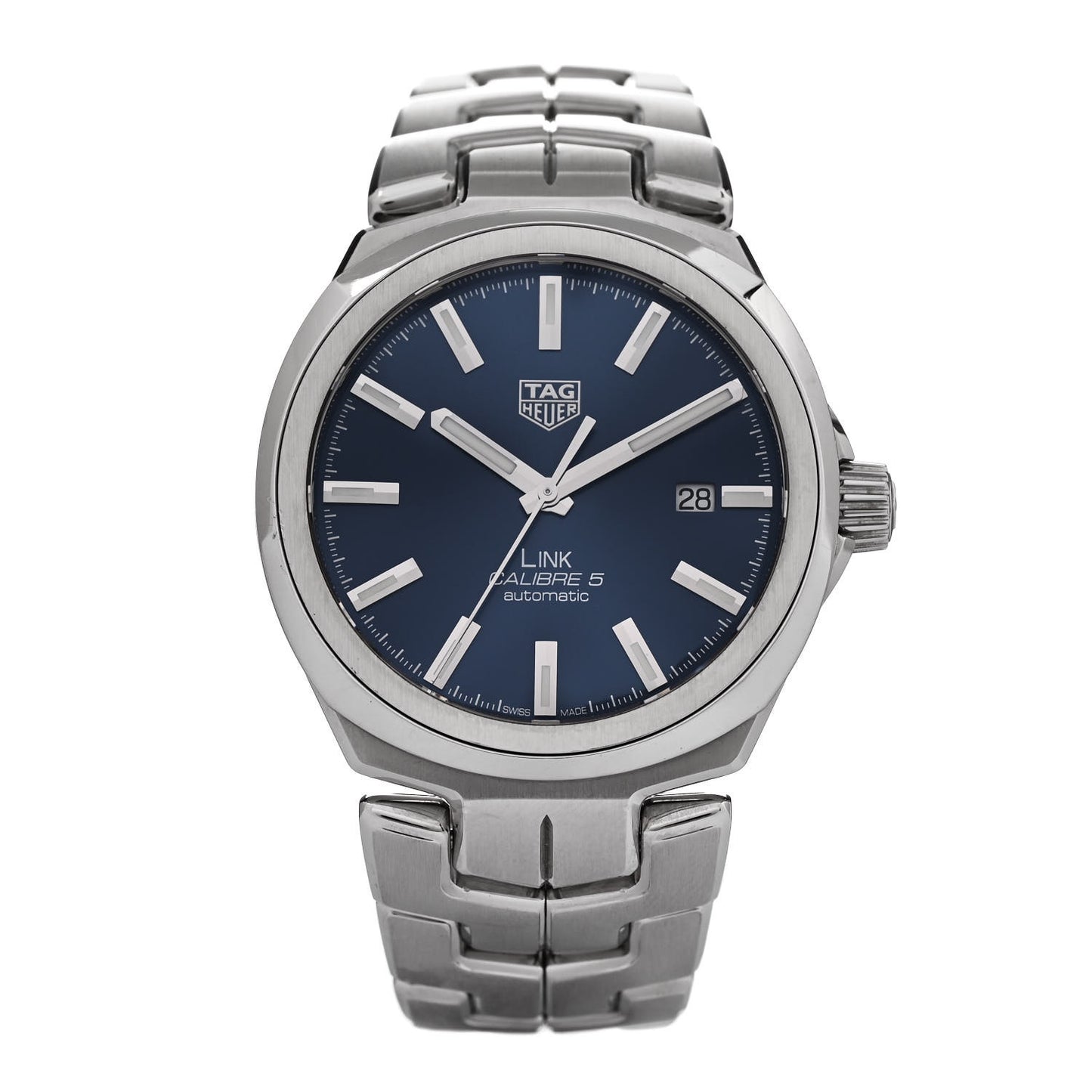 Stainless Steel 41mm Link Calibre 5 Automatic Watch Blue WBC2112