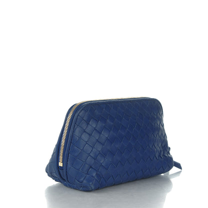 Bottega Veneta Nappa Intrecciato Cosmetic Case Cobalt 3 of 10