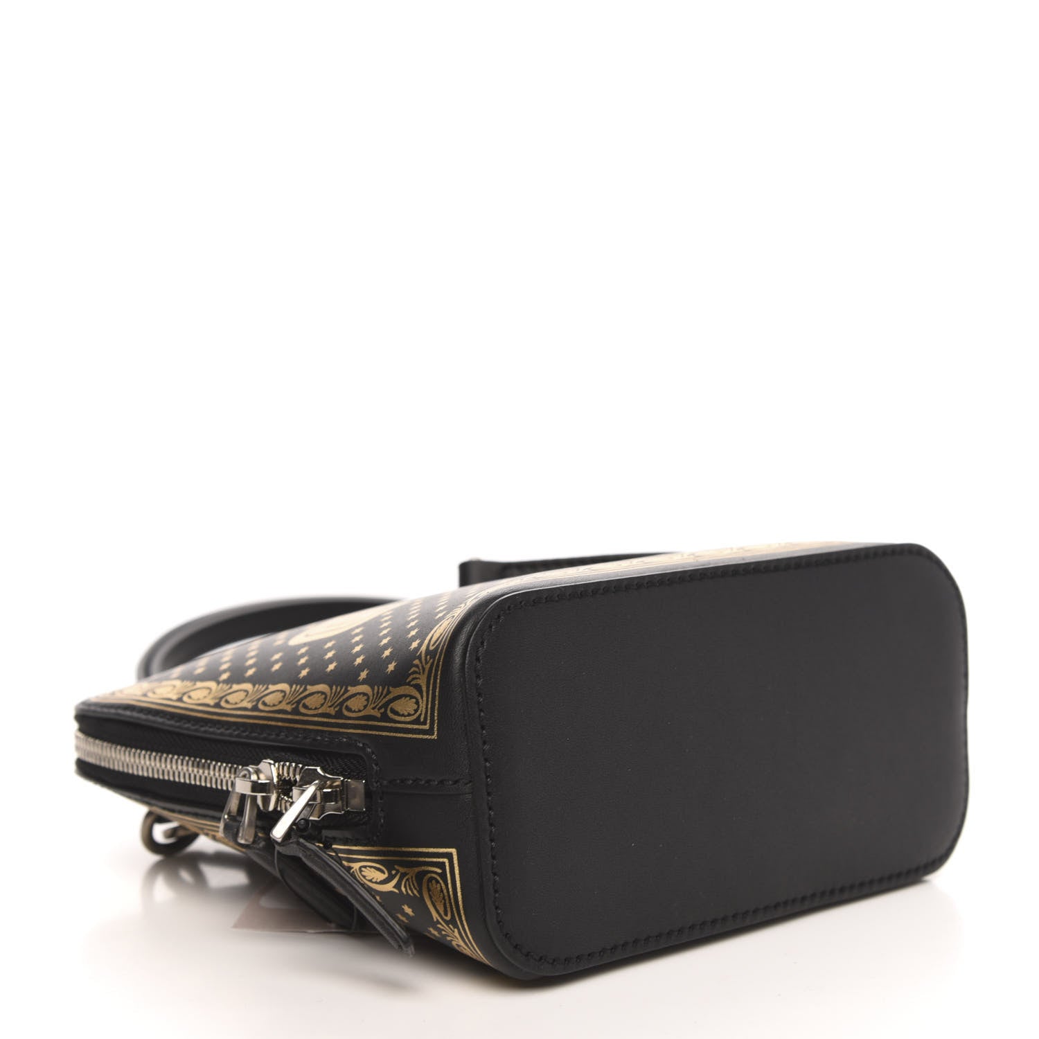 Gucci X SEGA Calfskin GUCCY Stars Mini Dome Shoulder Bag Black Gold 4 of 10