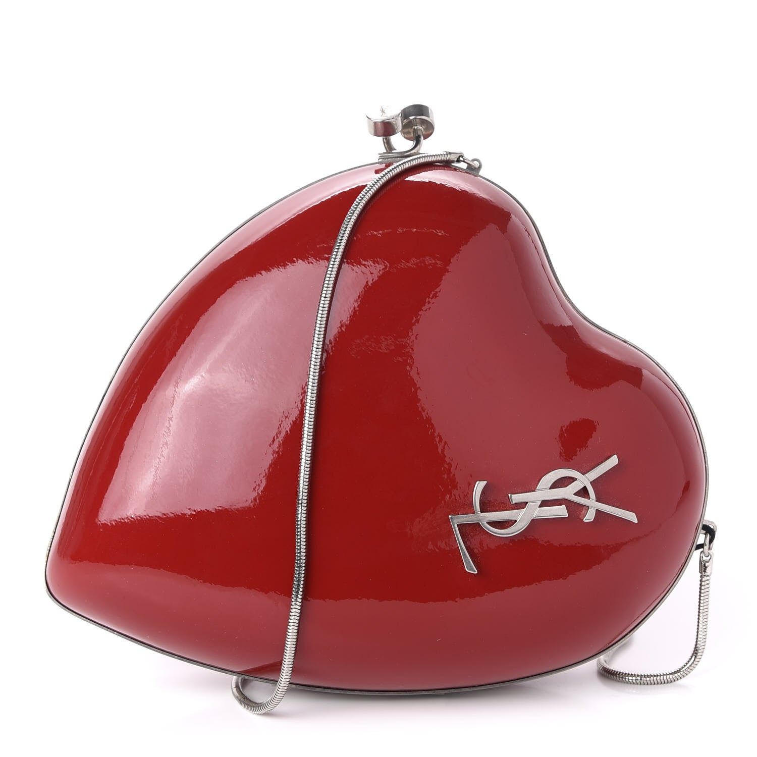 Saint Laurent Smooth Calfskin Heart Monogram Love Box Crossbody Red 1 of 9