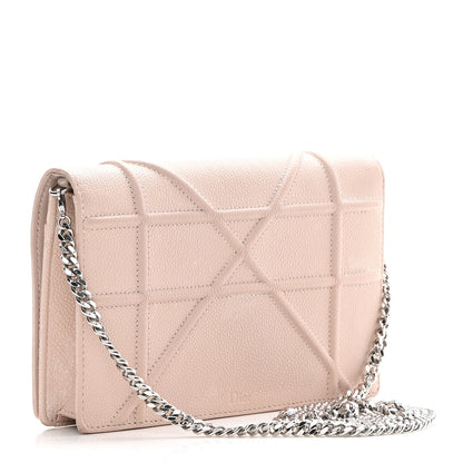 Christian Dior Grained Calfskin Diorama Wallet on Chain Pouch Nude 3 of 18
