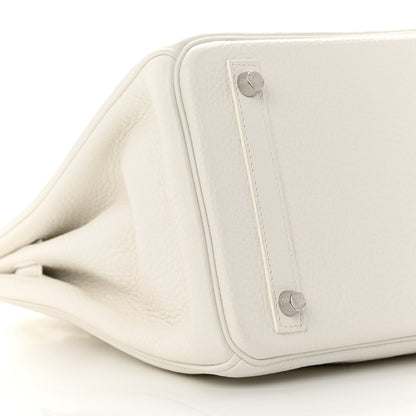 Hermes Taurillon Clemence Birkin 30 White 10 of 18