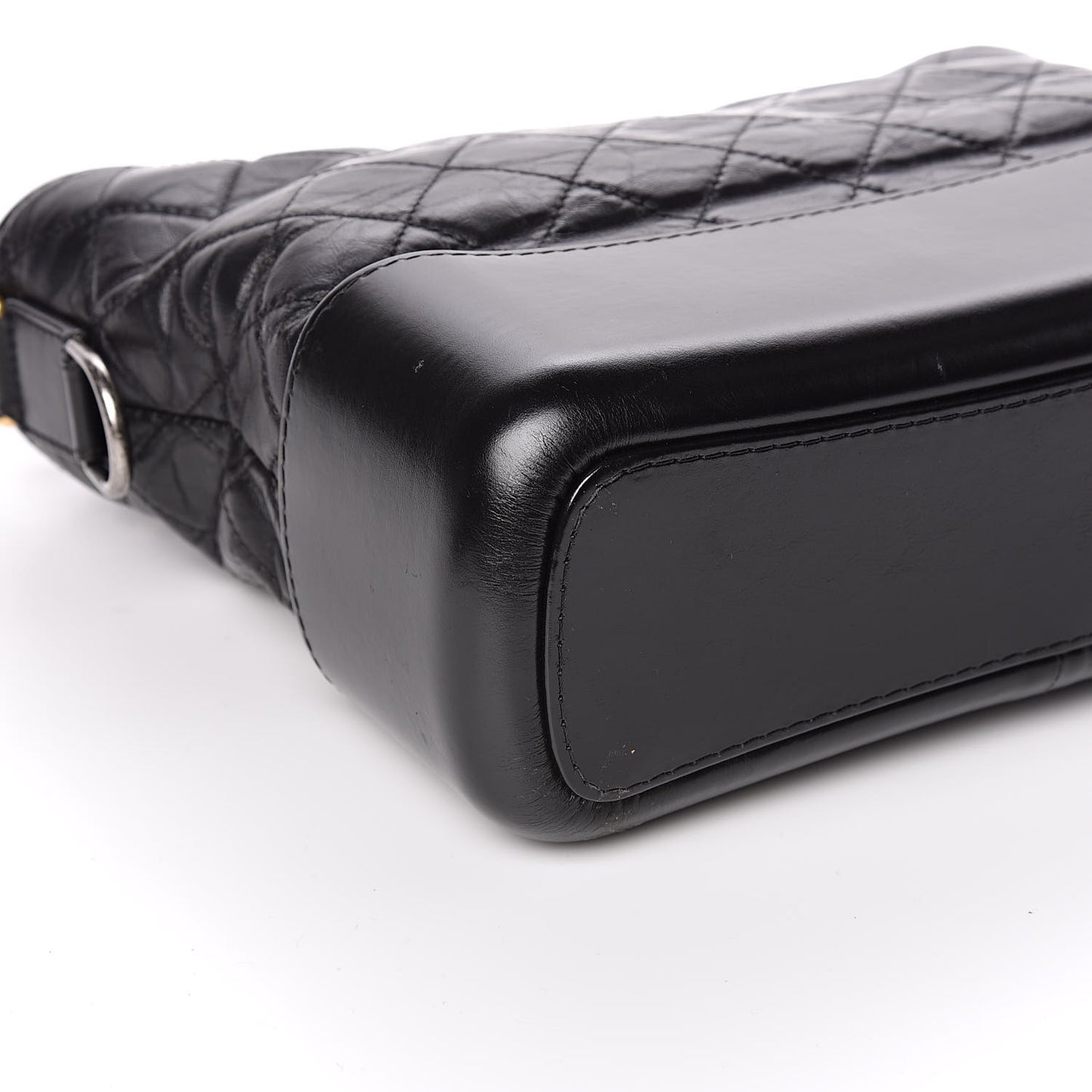 Aged Calfskin Quilted Medium Gabrielle Hobo Black
