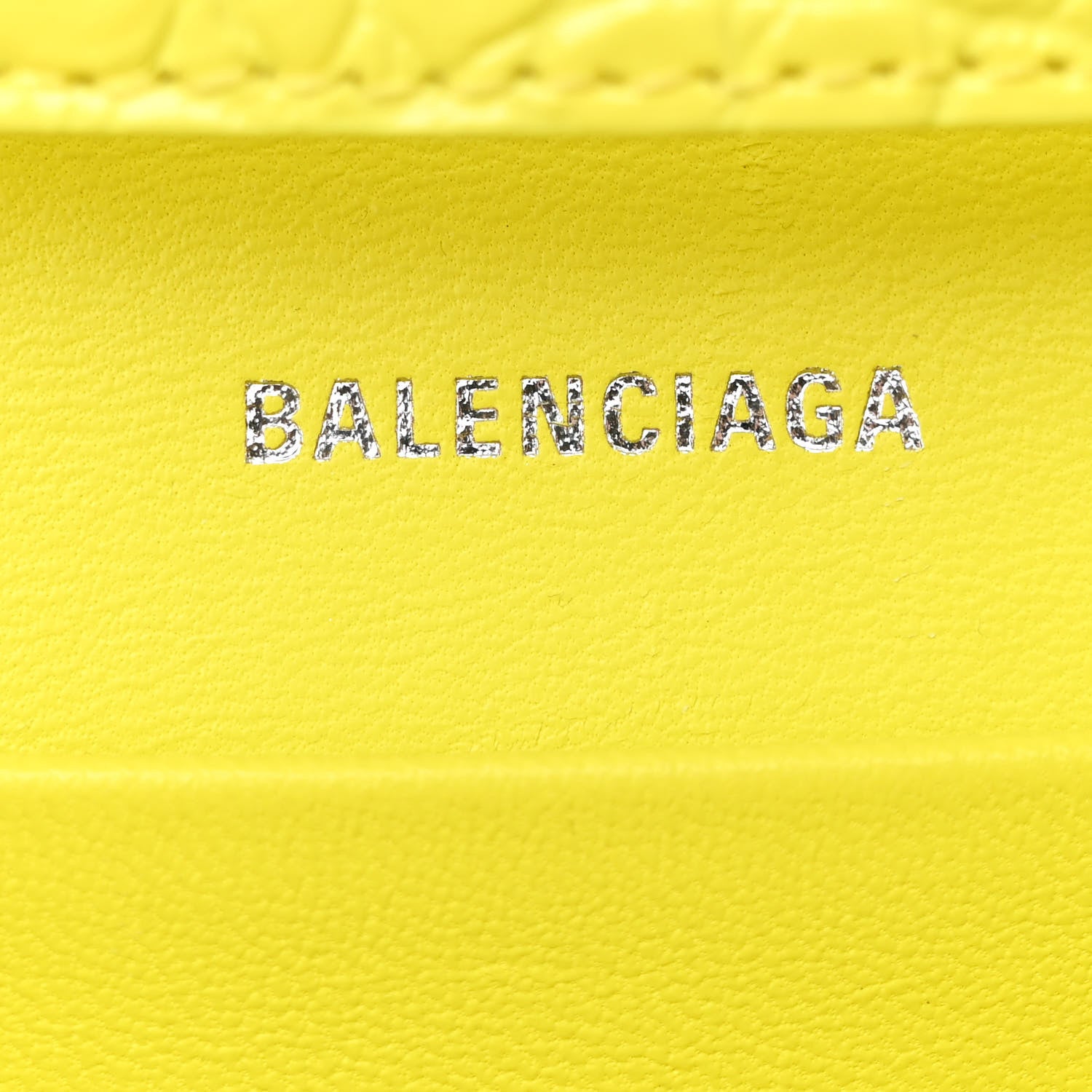 Balenciaga Shiny Calfskin Crocodile Embossed Hourglass Stretch