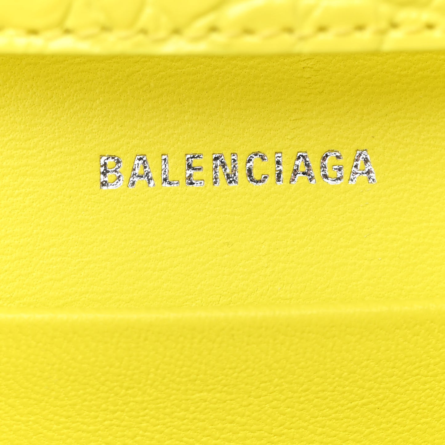 Shiny Calfskin Crocodile Embossed Hourglass Stretch Sling Shoulder Bag Yellow