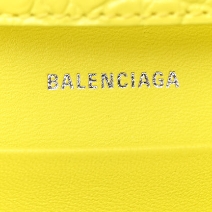 Balenciaga Shiny Calfskin Crocodile Embossed Hourglass Stretch Sling Shoulder Bag Yellow 6 of 15