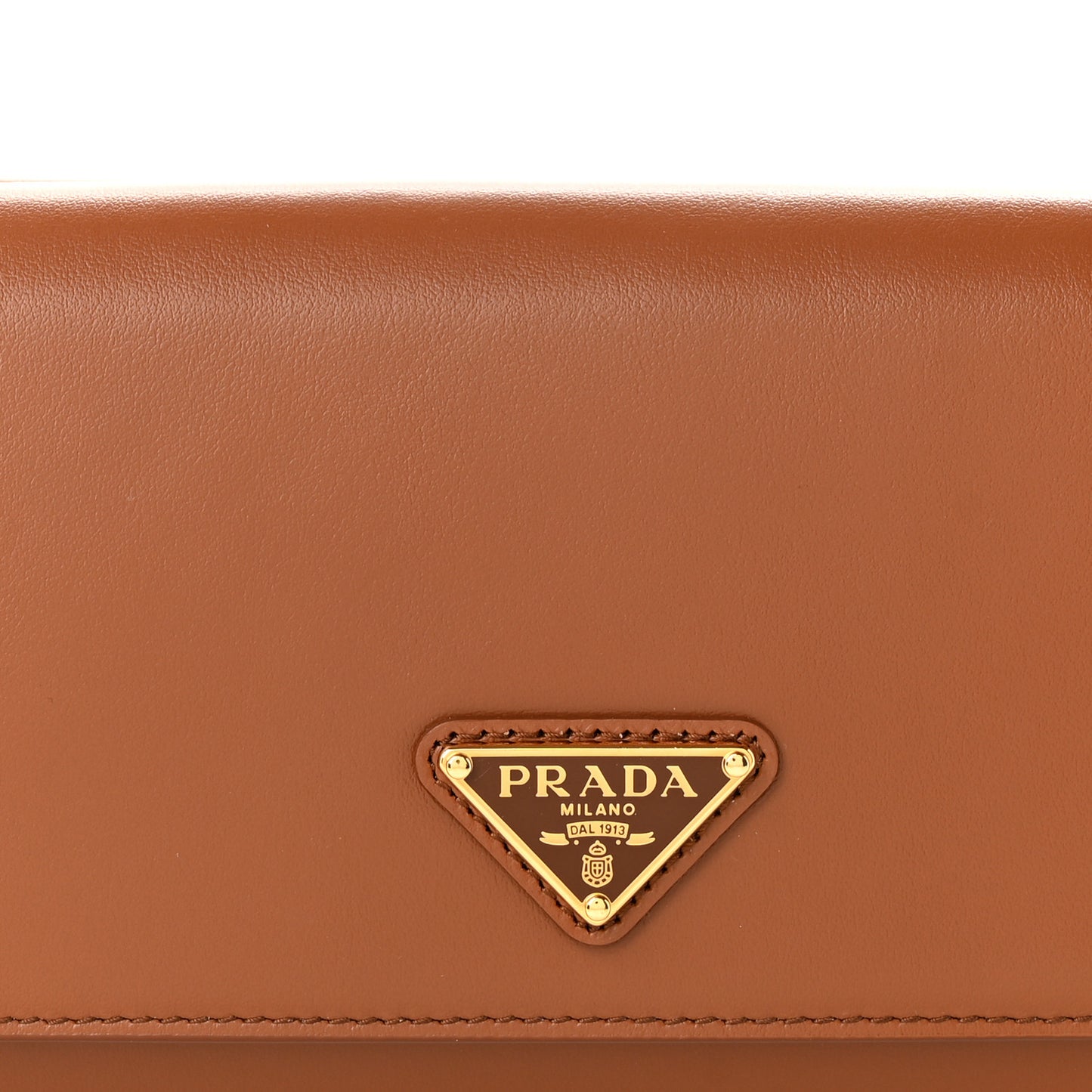 Vitello Flap Wallet With Braided Strap Cognac