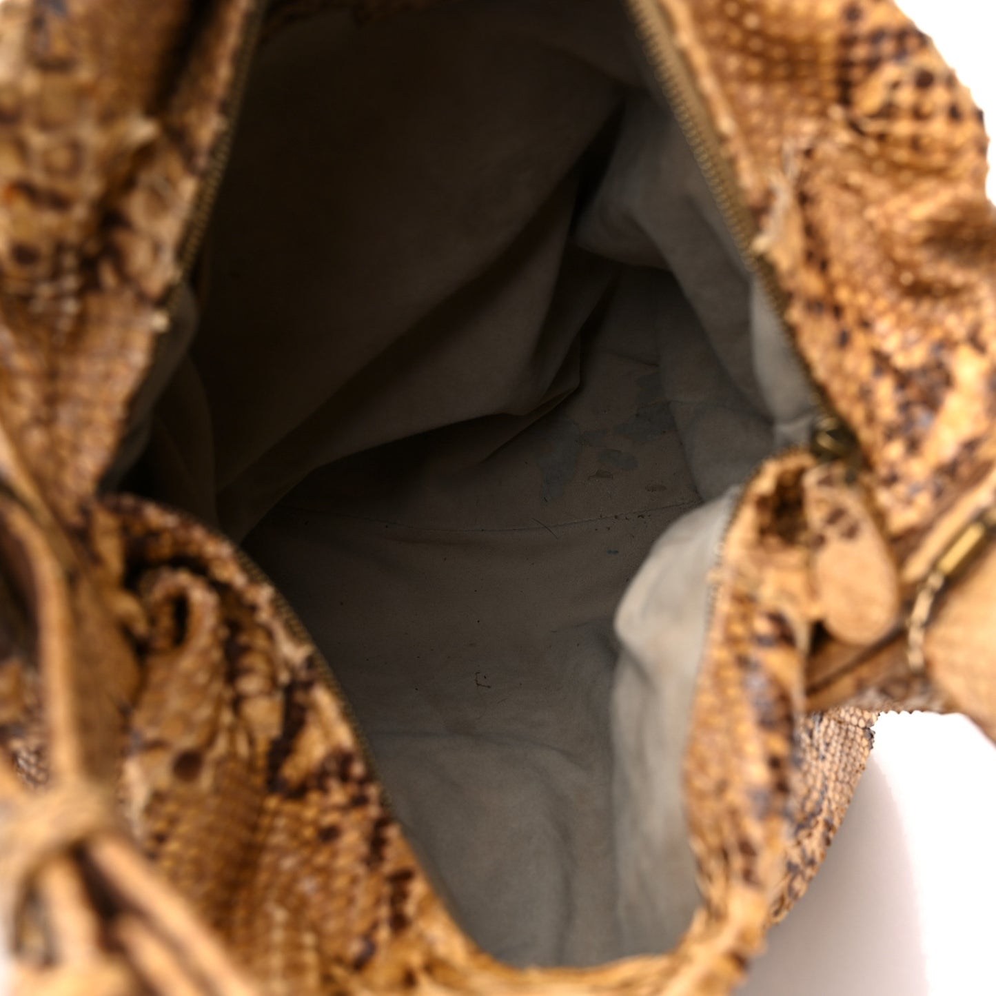 Waxed Snakeskin Duette Shoulder Bag