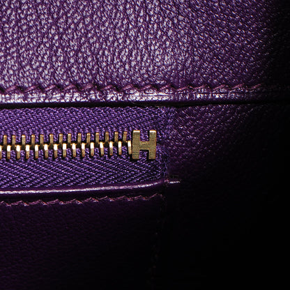 Hermes Taurillon Clemence Birkin 35 Ultraviolet 32 of 32