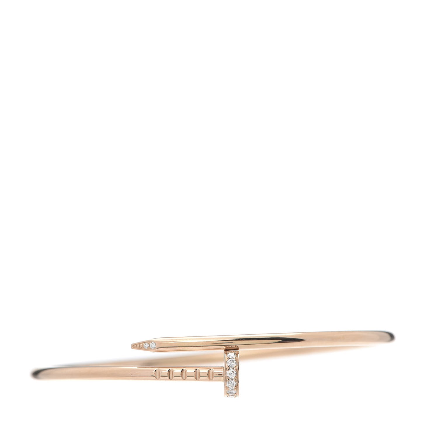 18K Pink Gold Diamond Small Juste Un Clou Bracelet 16