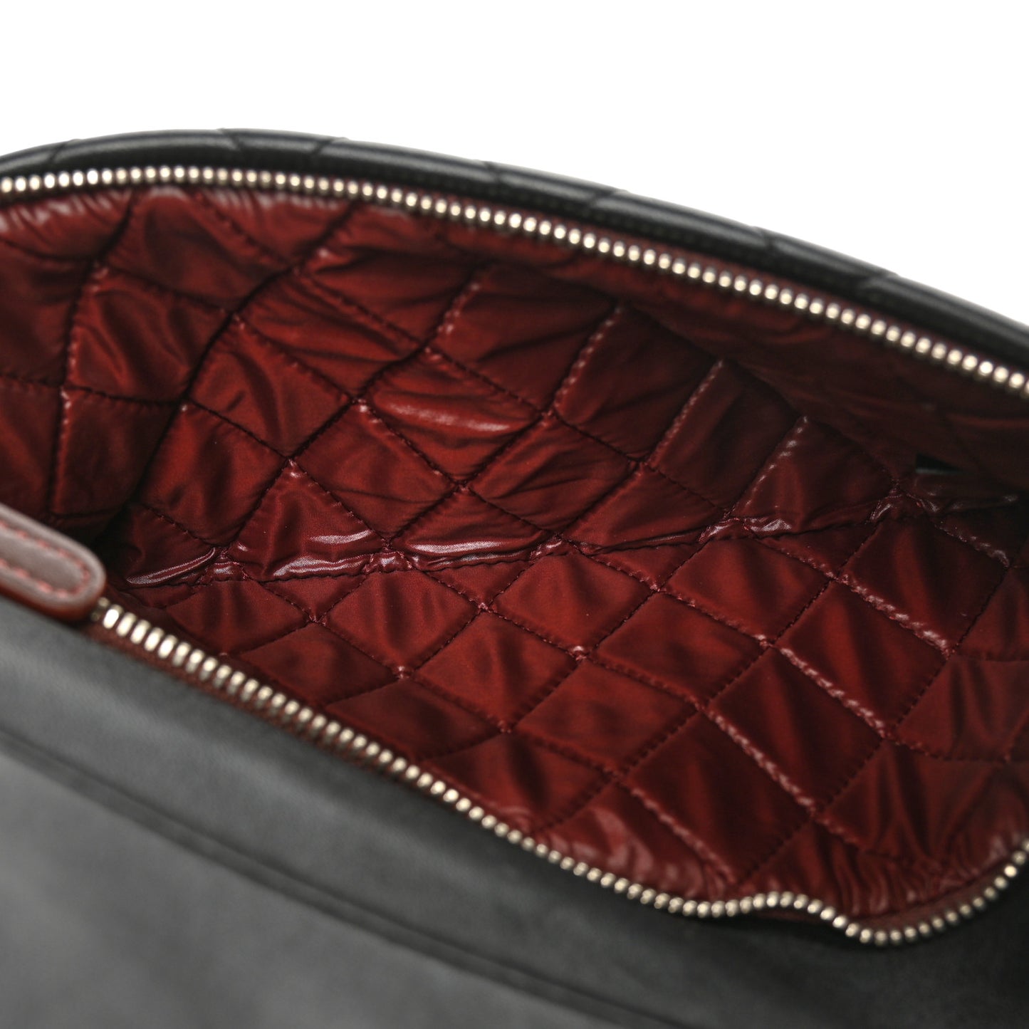 Lambskin Quilted CC Beauty Clutch Black