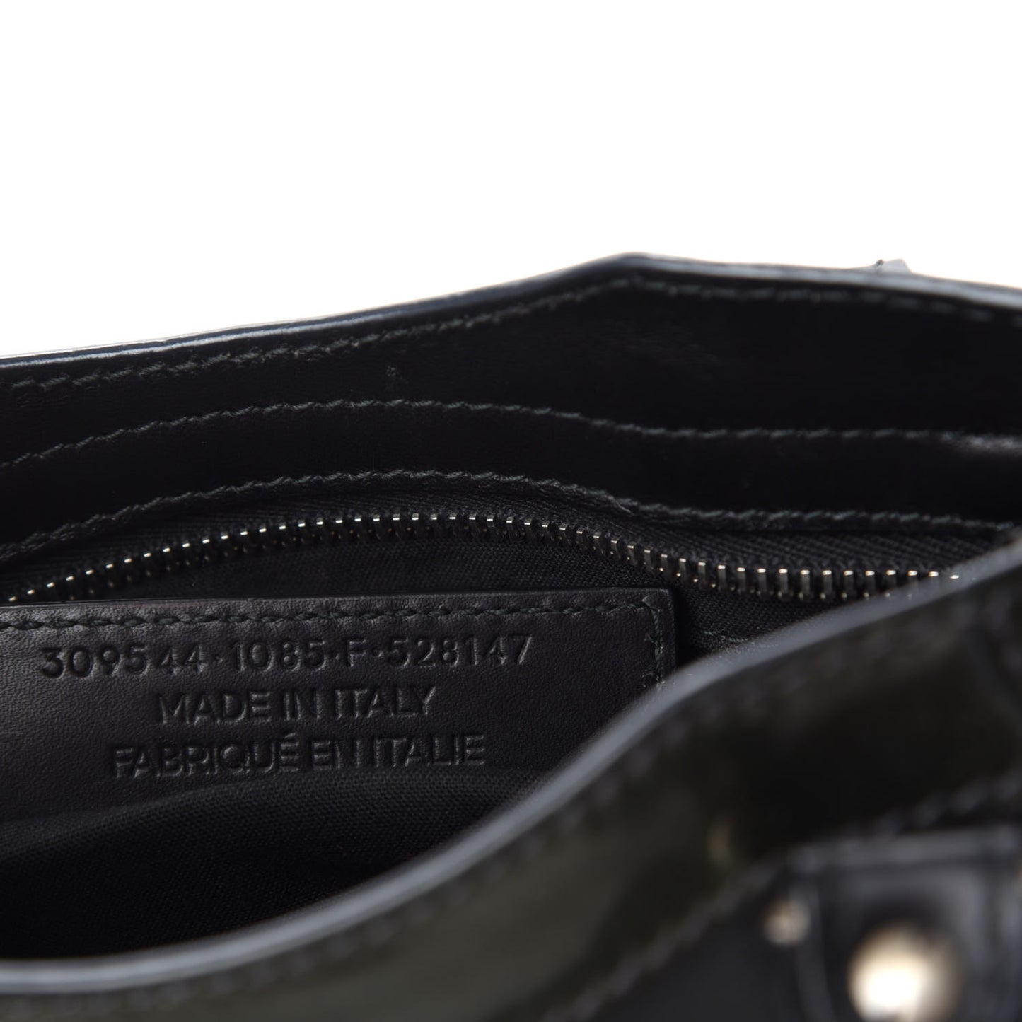 Smooth Calfskin Metallic Patent Giant 12 Silver Hardware Mini City Black Gris