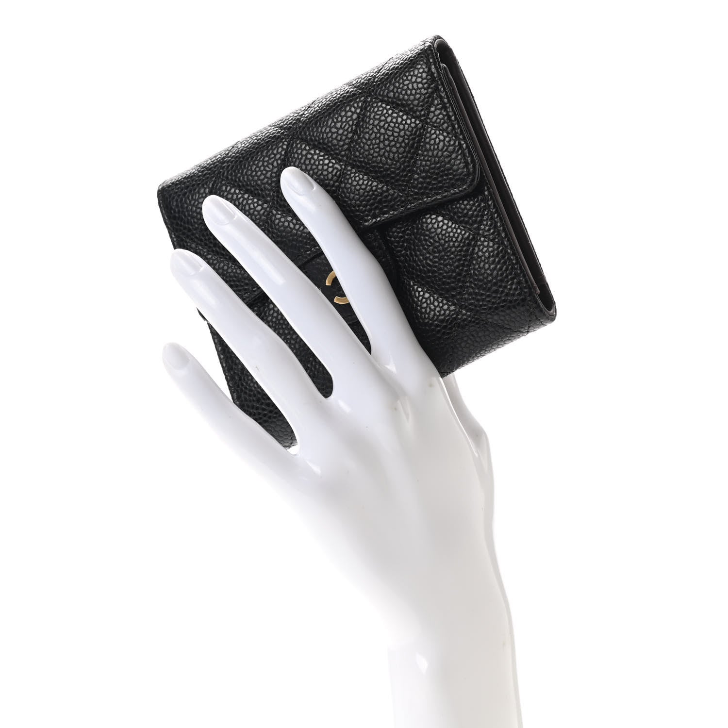 Chanel Caviar Quilted Compact Flap Wallet Black 2 of 7