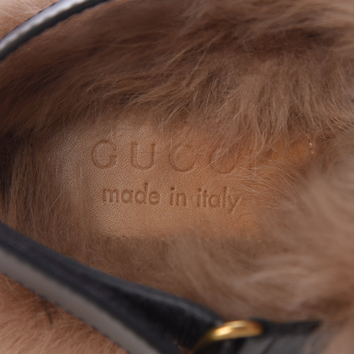 Gucci Calfskin Fur Mens Horsebit River Slingback Slippers 8 Black 6 of 11