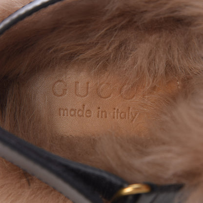 Gucci Calfskin Fur Mens Horsebit River Slingback Slippers 8 Black 6 of 11