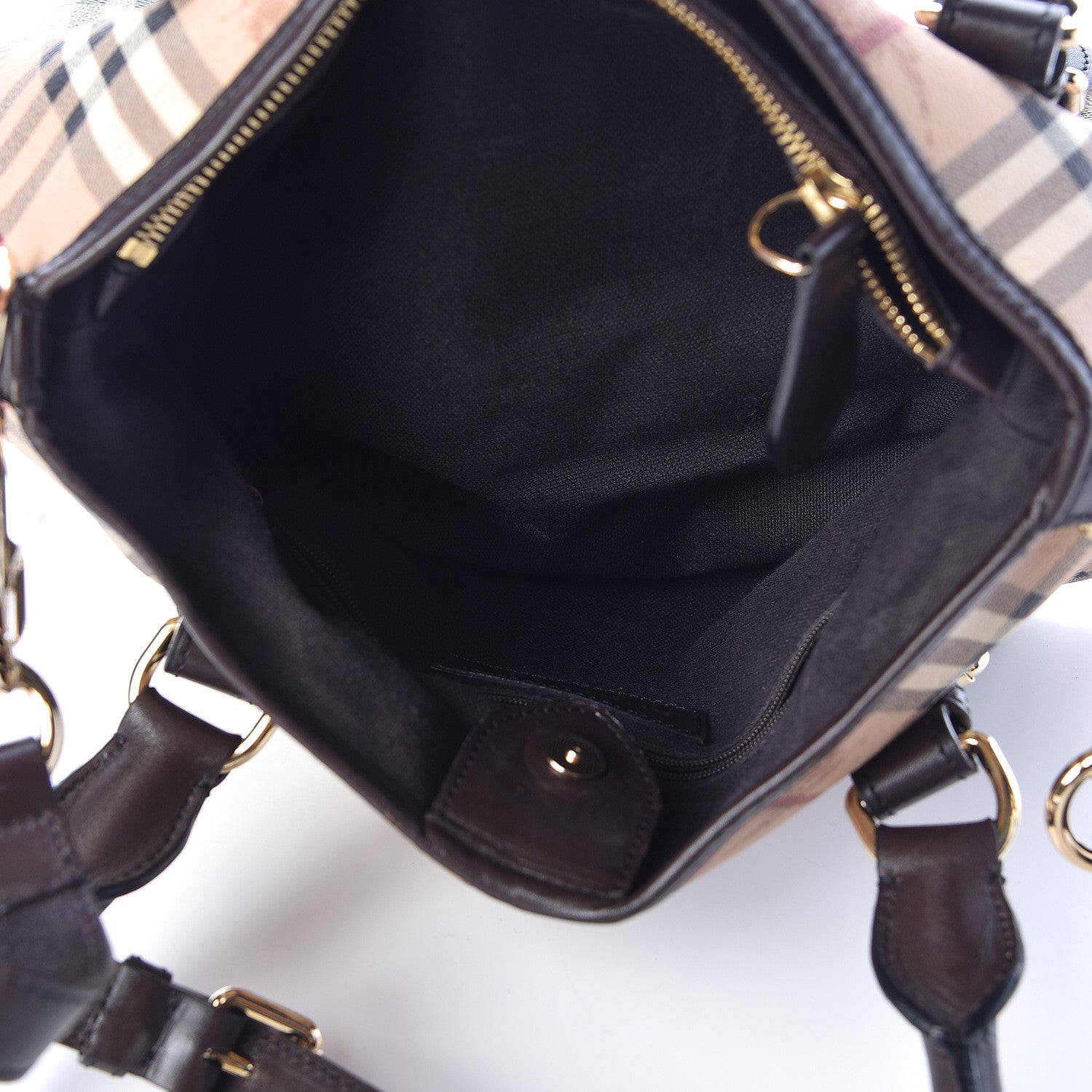 Burberry Haymarket Check Small Northfield Tote Chocolate 6 of 10