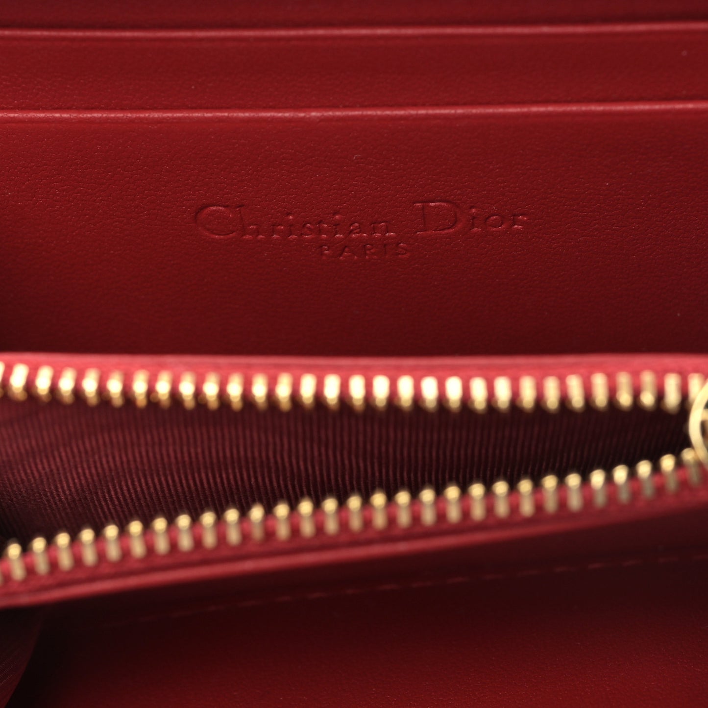 Lambskin Cannage Dioramour Small Lady Dior Voyageur Coin Purse Wallet Spicy Red