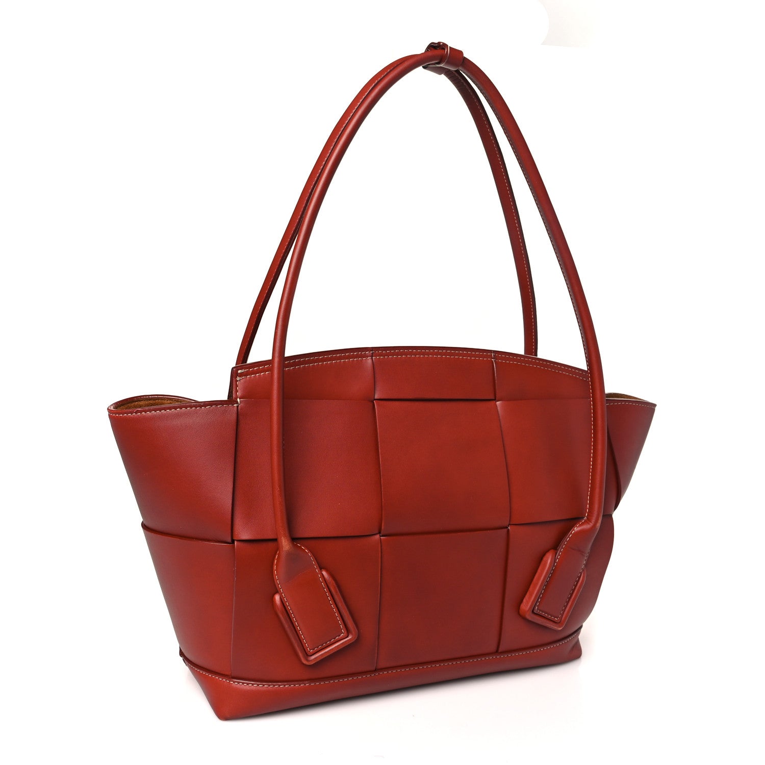 Bottega Veneta French Calfskin Maxi Intrecciato Medium Arco Red 3 of 15