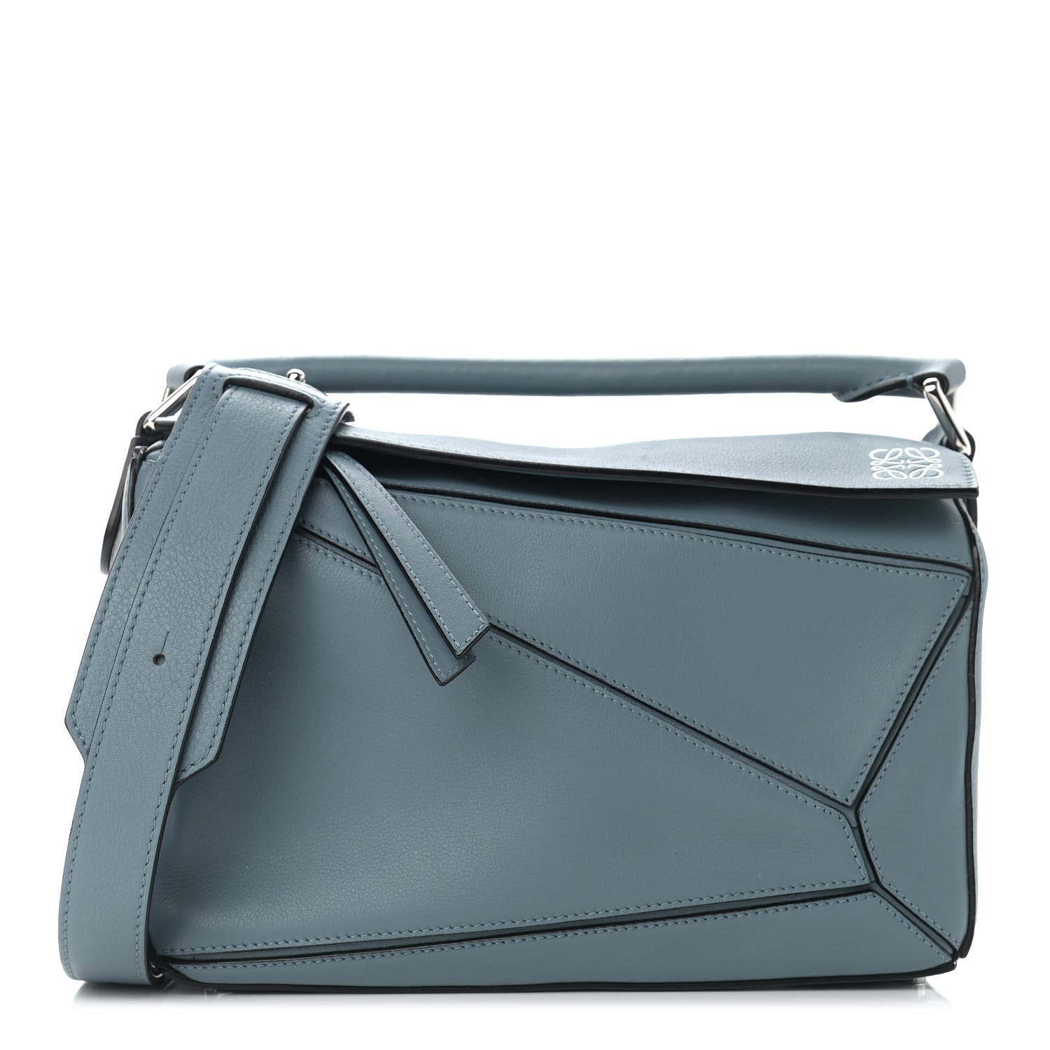 Loewe Calfskin Small Puzzle Bag Stone Blue 1 of 9