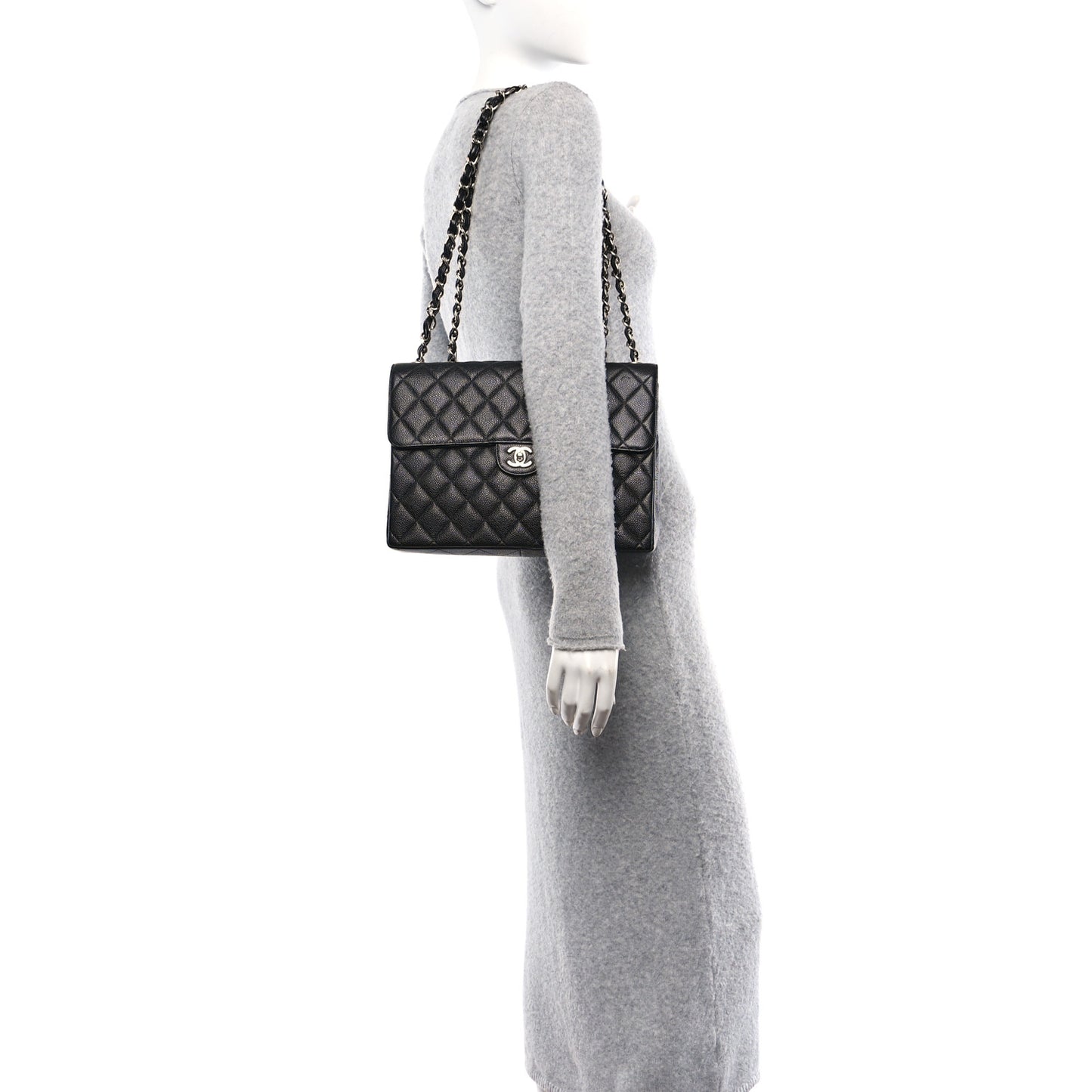 Caviar Jumbo Single Flap Black