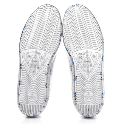 Gucci Miro Rubber Wax GucciGhost Print Mens New Ace Sneakers 9 Silver 5 of 9