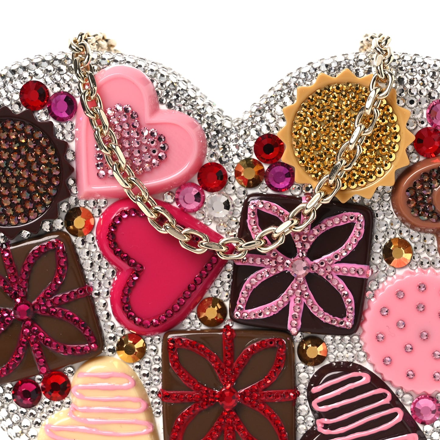 Crystal Heart Chocolate Box Clutch