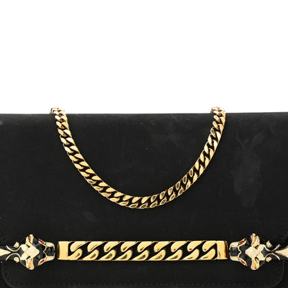 Gucci Suede Tigrette Chain Clutch Black 8 of 11