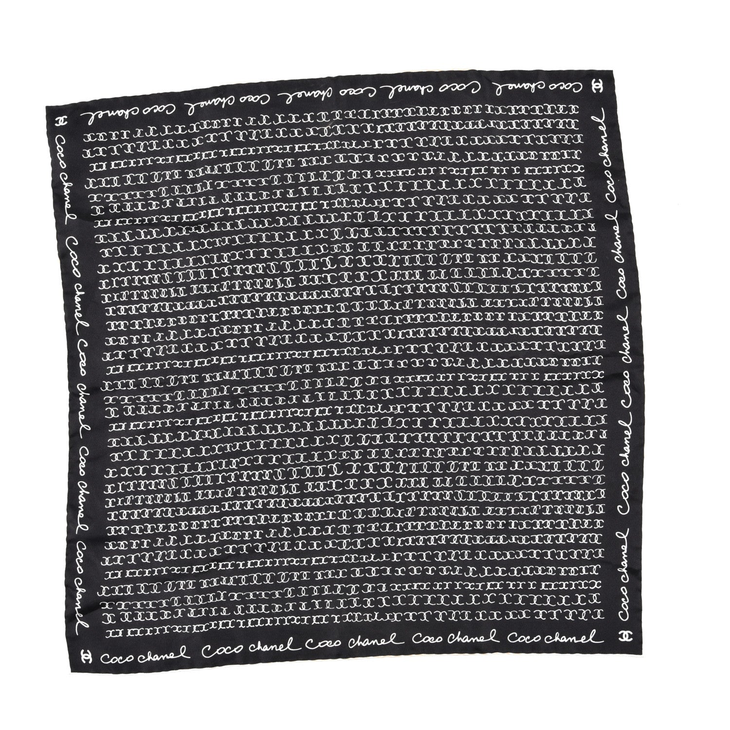 Chanel Silk CC Twilly Hair Tie Black White 2 of 6