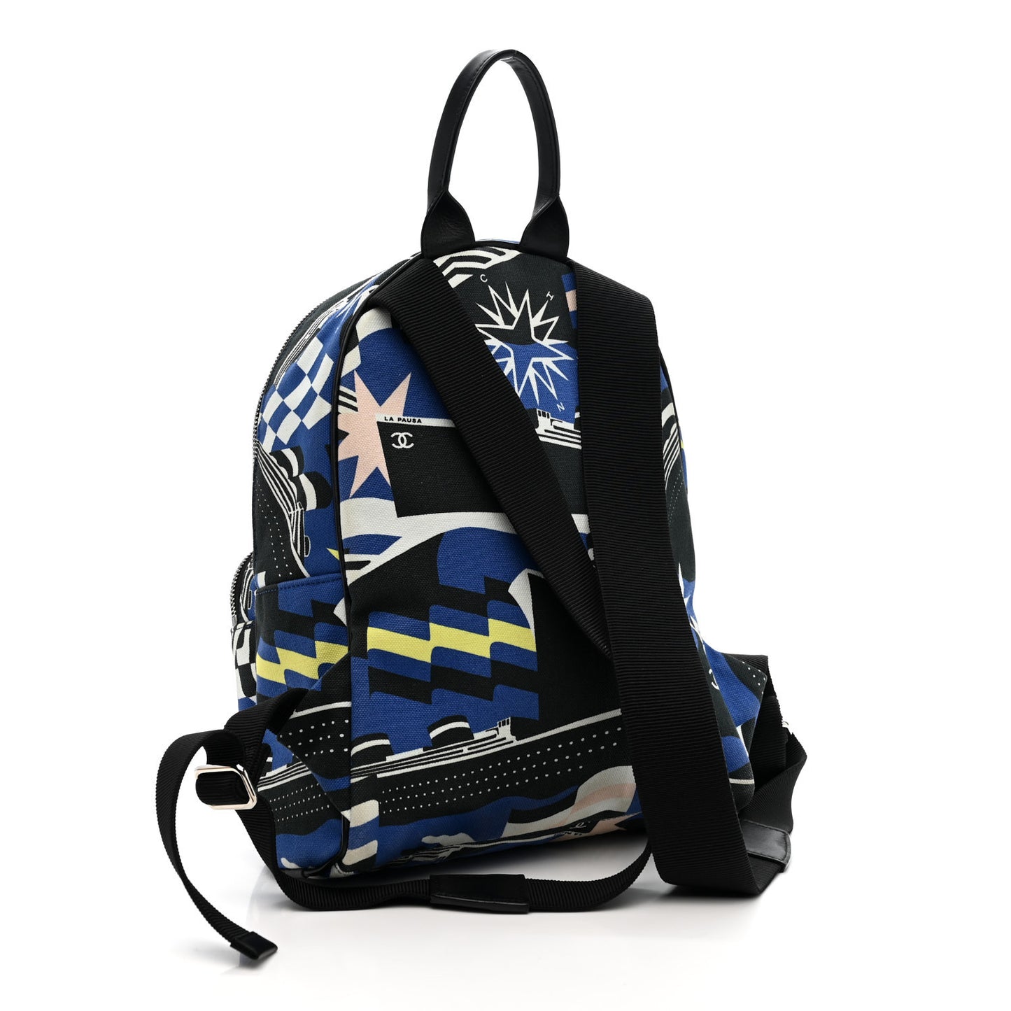 Canvas Cruise La Pausa Print Backpack Blue Multicolor