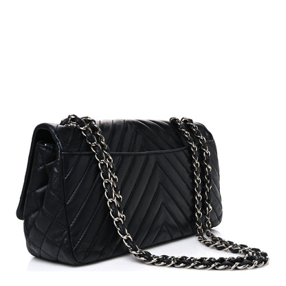 Chanel Lambskin Surpique Chevron Large Single Flap Black 3 of 10
