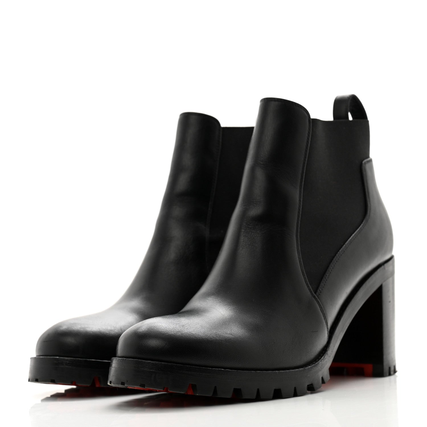 Christian Louboutin Calfskin Marchacroche 70 Chelsea Boots 37.5 Black 3 of 10