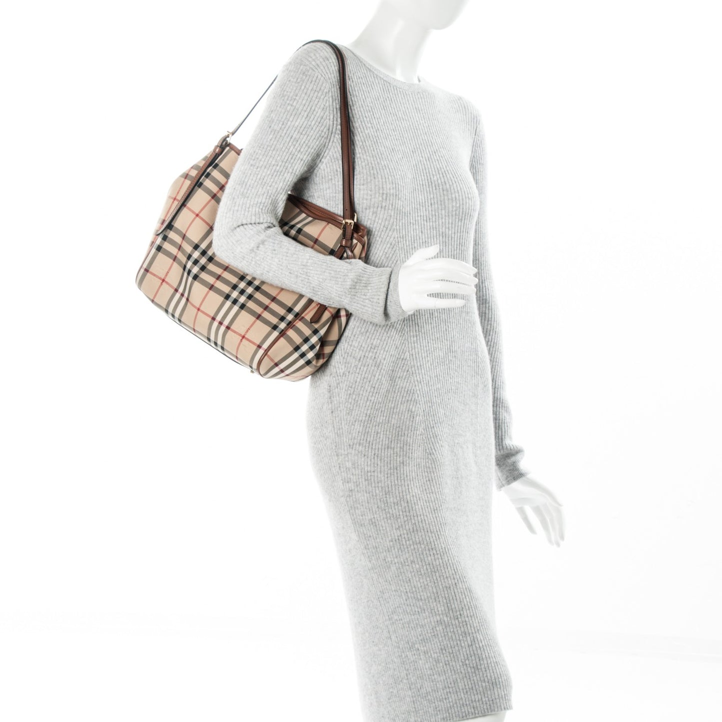 House Check Small Canterbury Tote Dark Tan