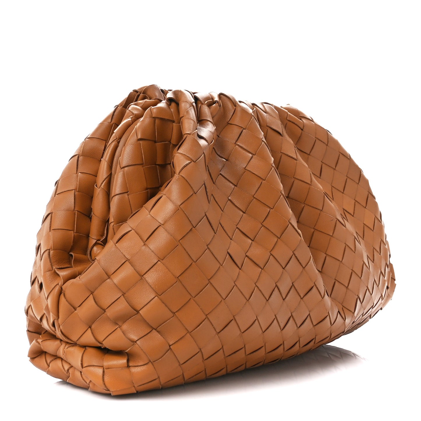 Nappa Maxi Intrecciato The Pouch Oversized Clutch Caramel