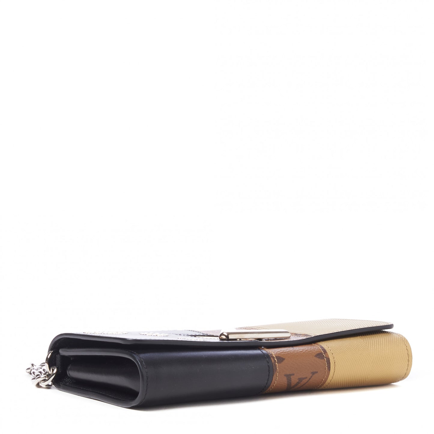 Calfskin Reverse Monogram Studded Night Lights Twist Chain Wallet