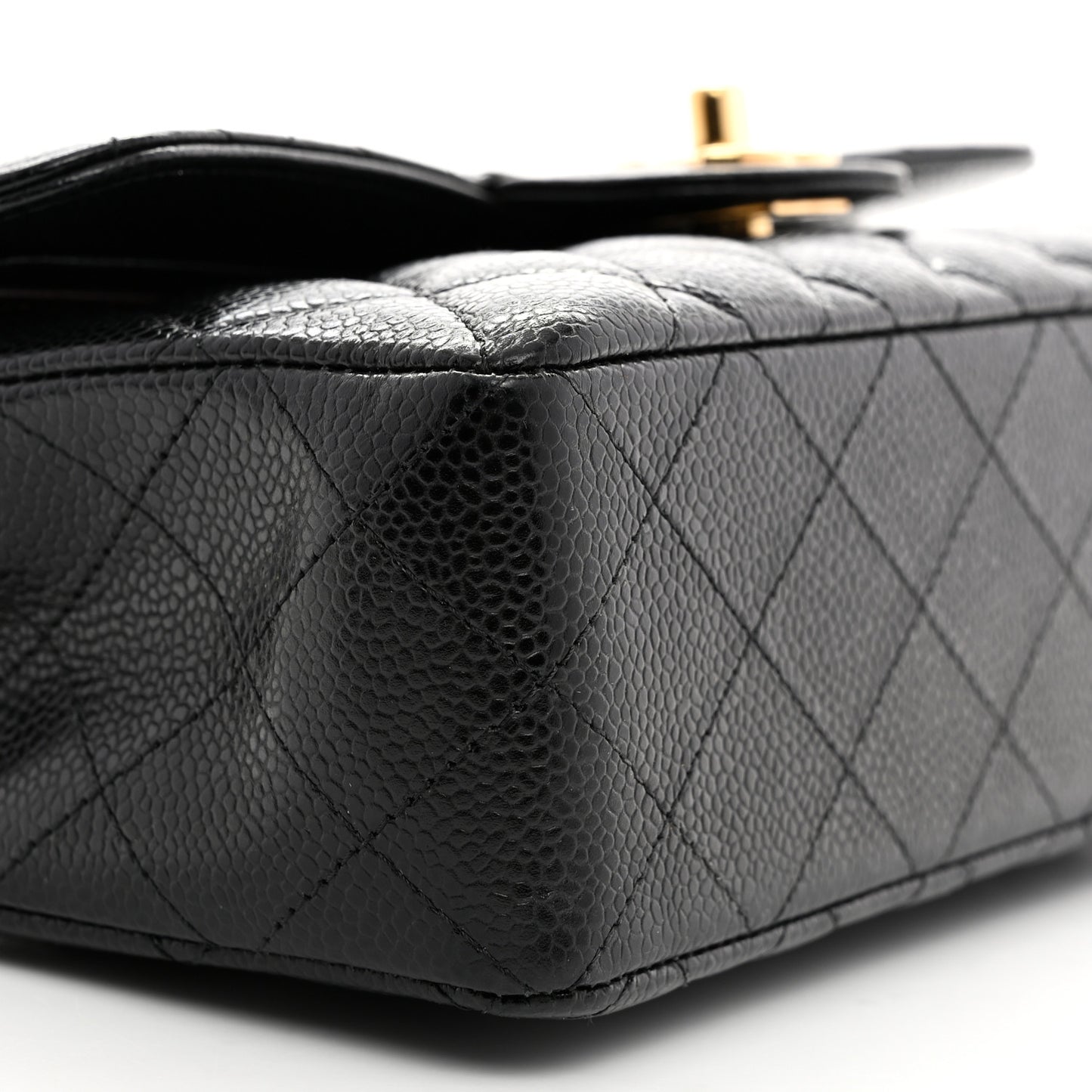 Caviar Quilted Small Double Flap Black