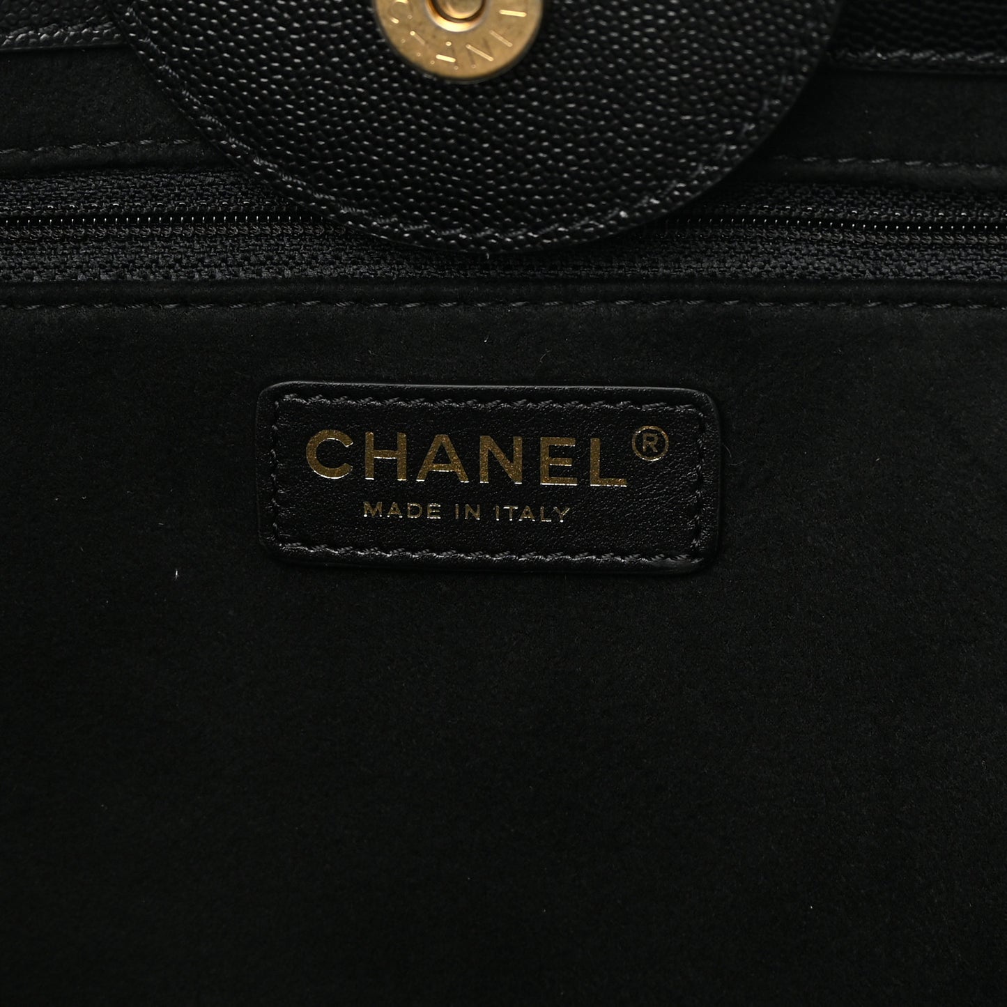Caviar Medium Studded Deauville Tote Black