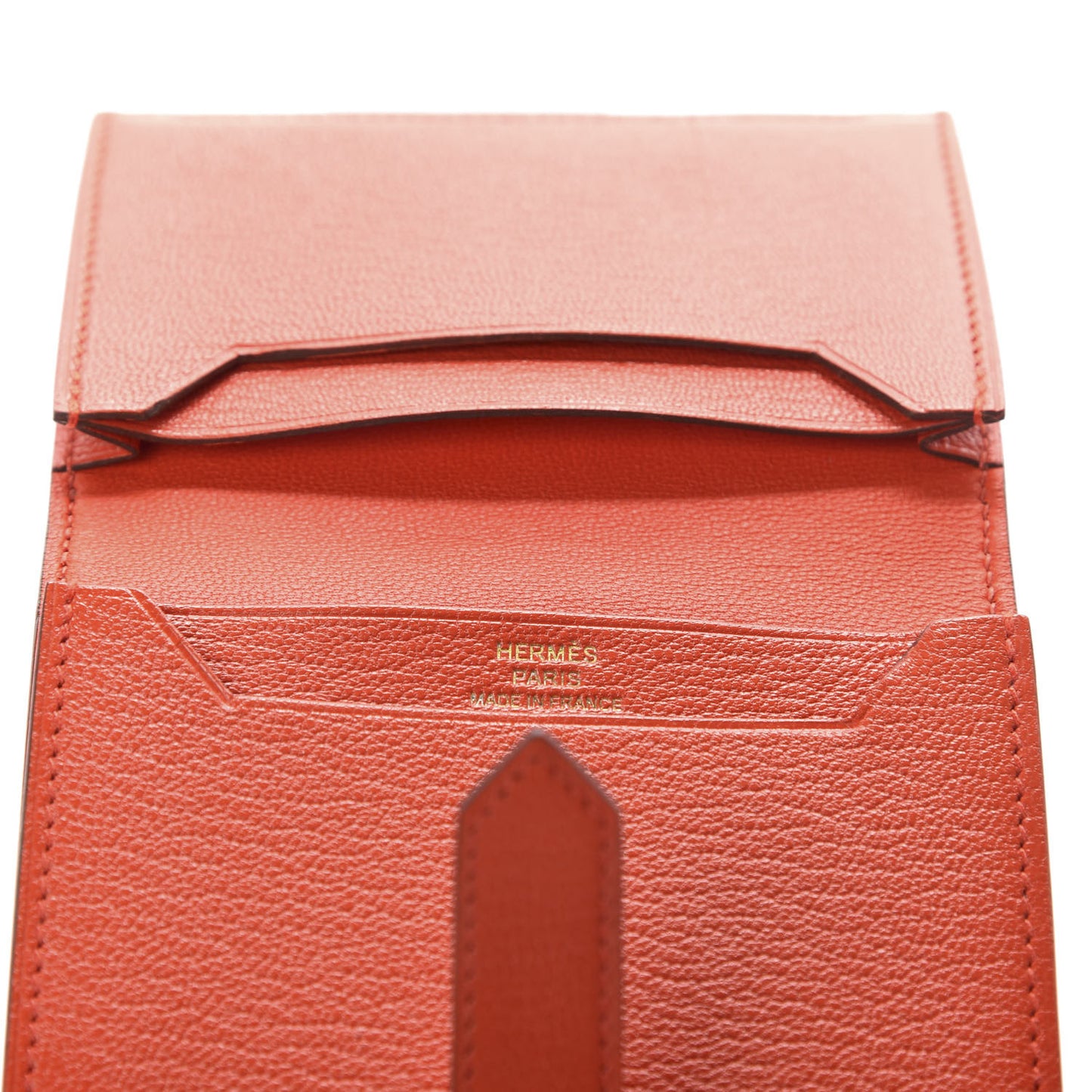 Chevre Mysore Bearn Card Holder Wallet Capucine