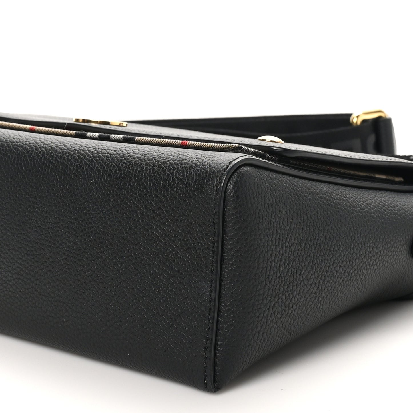 Grainy Calfskin Vintage Check Note Crossbody Bag Black