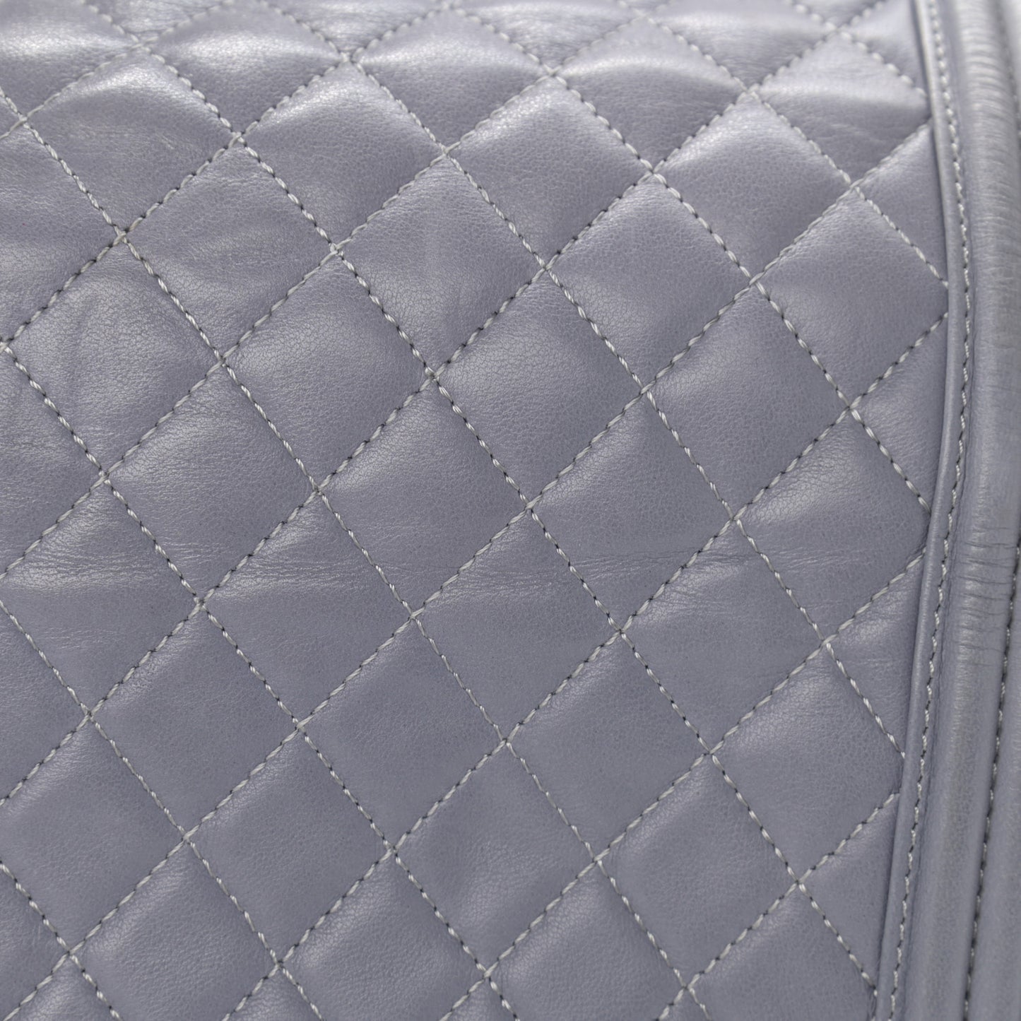 Lambskin Quilted Large Boy Flap Grey