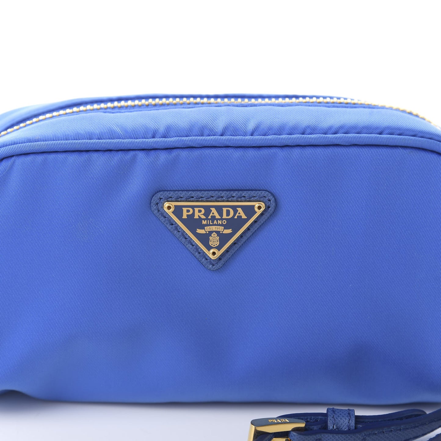 Tessuto Nylon Saffiano Wristlet Azzurro